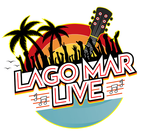 A logo for lago mar live